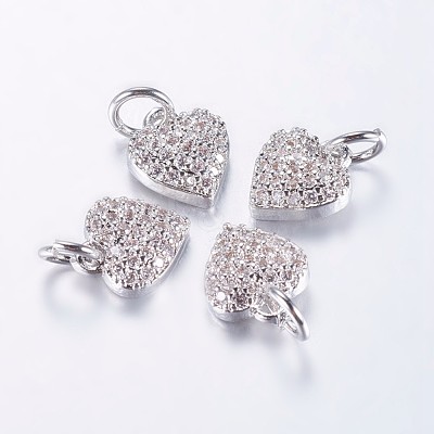 Long-Lasting Plated Brass Micro Pave Cubic Zirconia Charms X-ZIRC-F069-41P-1