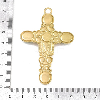 Bohemian Style 304 Stainless Steel with Synthetic Turquoise Big Pendants STAS-G381-02G-09-1