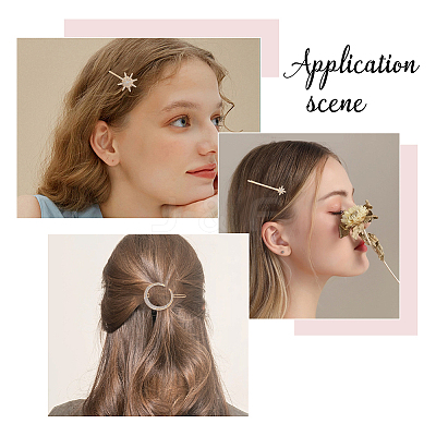 12Pcs 6 Styles Iron Rhinestone Hair Clips PHAR-HS0001-02-1