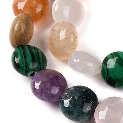 Natural & Synthetic Mixed Gemstone Beads Strands G-T047-A07-01-1