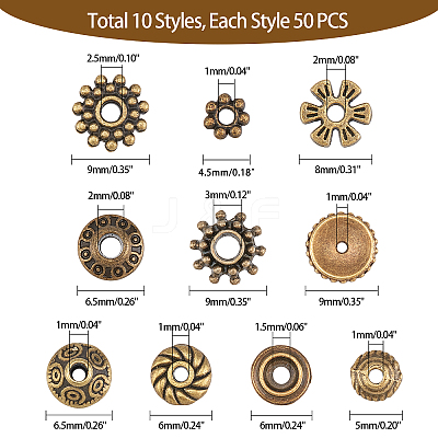 Tibetan Style Alloy Spacer Beads TIBE-PH0003-01-1