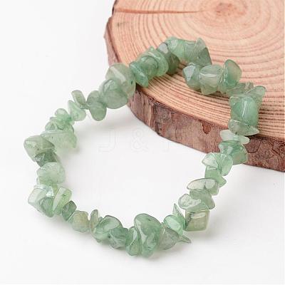 Natural Green Aventurine Chip Beaded Stretch Bracelets BJEW-JB02243-01-1