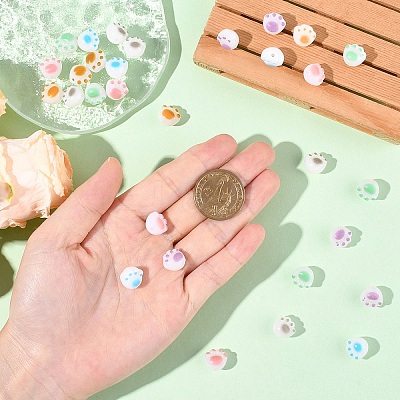30Pcs 6 Colors Opaque Acrylic Beads FIND-YW0008-06-1