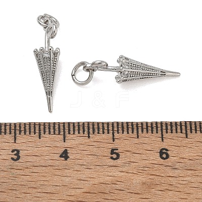 Brass Micro Pave Clear Cubic Zirconia Pendants KK-CBAD9DF-08P-1