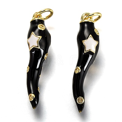 Brass Enamel Pendants X-KK-B026-15G-A-1