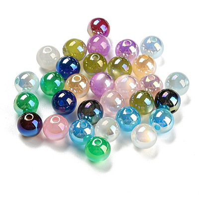 UV Plating Iridescent Acrylic Beads MACR-K353-32-1