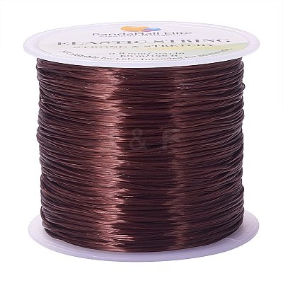 0.8mm Elastic Stretch Polyester Threads Brown Jewelry Bracelet Beading Wire Cords EW-PH0001-0.8mm-01B-1