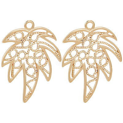 10Pcs Autumn Theme Brass Pendants KK-BBC0011-78-1