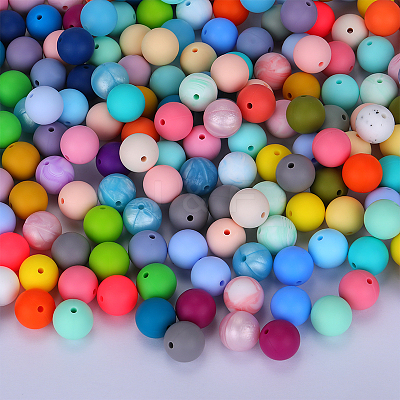 Round Silicone Focal Beads SI-JX0046A-96-1