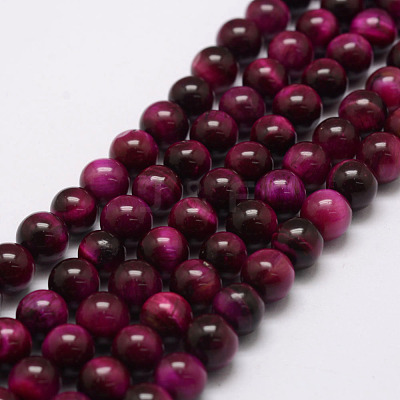 Natural Tiger Eye Bead Strands G-P230-08-C-6mm-1