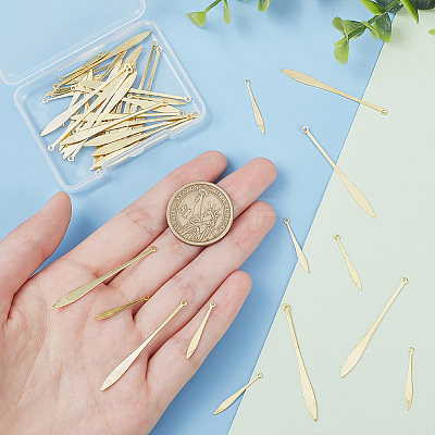 100Pcs 2 Style Brass Pendants KK-BC0011-76-1