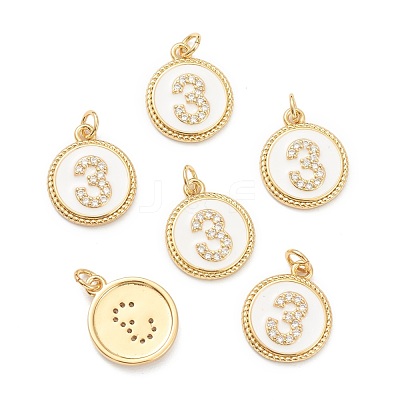 Brass Micro Pave Clear Cubic Zirconia Charms ZIRC-I052-16G-03-1