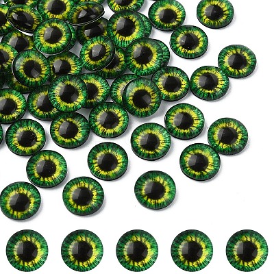 Flat Back Glass Cabochons GGLA-YW0002-10mm-02I-1