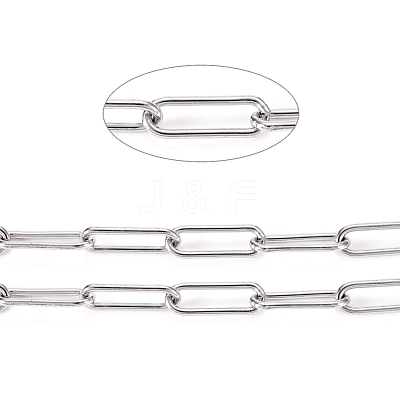 Non-Tarnish 3.28 Feet 304 Stainless Steel Paperclip Chains X-CHS-L022-02P-1