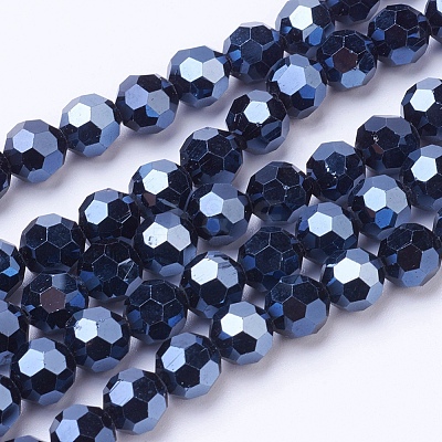 Electroplate Glass Beads Strand EGLA-J042-8mm-F01-1