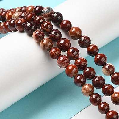 Natural Red Snakeskin Jasper Beads Strands G-H298-A02-02-1
