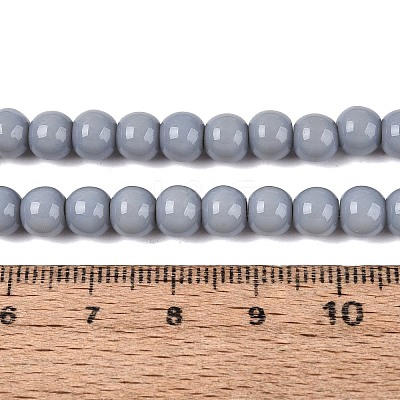 Opaque Solid Color Glass Beads Strands GLAA-T032-P6mm-25-1