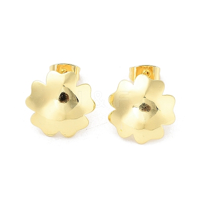 Flower/Round Rack Plating Brass Stud Earring EJEW-C078-03A-G-1