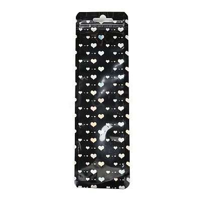 Rectangle Glitter Holographic Plastic Yin-yang Zip Top Gift Bags OPP-F004-01C-B01-1