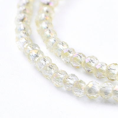 Electroplate Glass Beads Strands X-EGLA-F149-FR-06-1