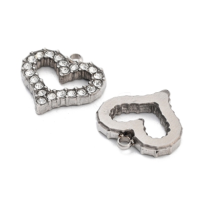 304 Stainless Steel Rhinestone Pendants STAS-S131-03P-1