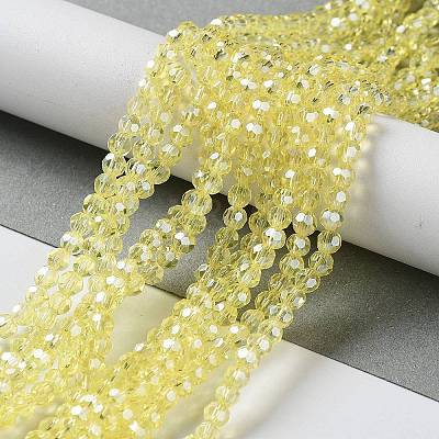 Electroplate Glass Bead Strands EGLA-R015-4mm-26-1