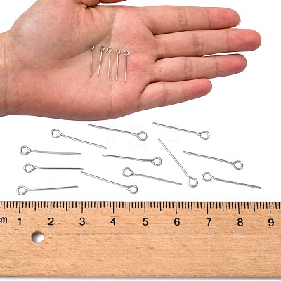 Tarnish Resistant Stainless Steel Eye Pin Jewelry Findings X-STAS-E013-0.6x20mm-1