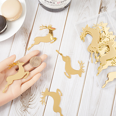 Deer Shape Plastic Wine Glass Charms AJEW-SC0001-63B-1