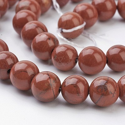 Natural Red Jasper Round Beads Strands X-GSR011-1