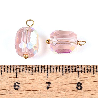 Electroplate Glass Barrel Charms STAS-N110-14G-1