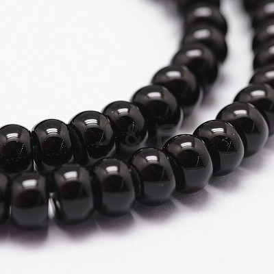 Natural Black Onyx Beads Strands G-P161-19-6x3mm-1