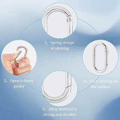 18Pcs 3 Styles Zinc Alloy Spring Gate Rings FIND-SP0001-13-1