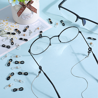 120Pcs 4 Colors Silicone Eyeglasses Chains Loop Ends AJEW-SC0002-54-1