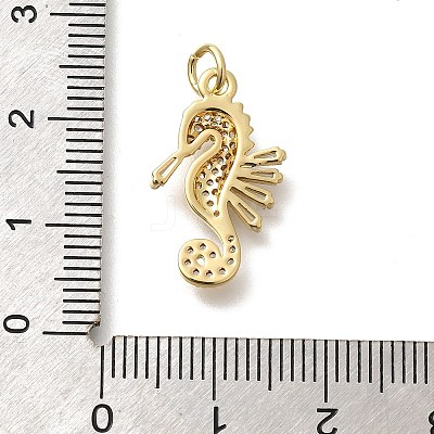 Rack Plating Brass Micro Pave Cubic Zirconia Pendants KK-M296-10G-1