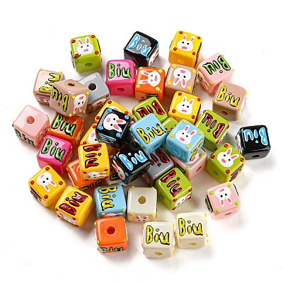 Opaque Acrylic European Beads X-OACR-E027-04-1