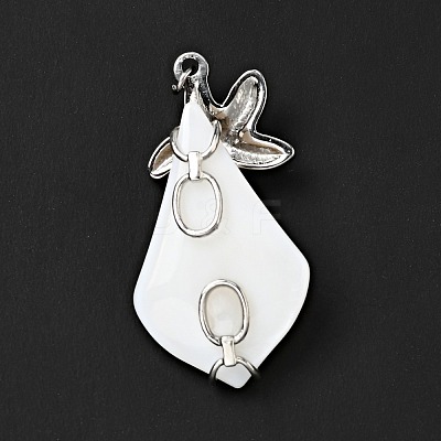 Natural White Shell Pendants SSHEL-C010-08P-1