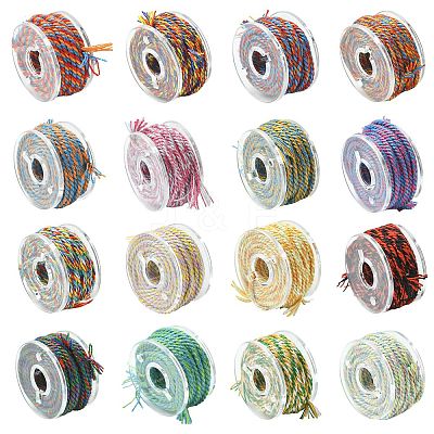 16 Rolls 16 Colors Hand Rubbed Cotton Thread Sets ST-CJ0042-001-1