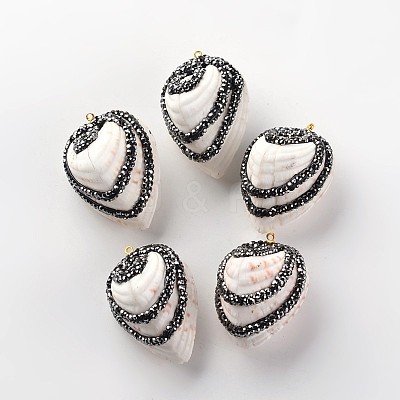 Teardrop Shell Pendants BSHE-K002-17-1