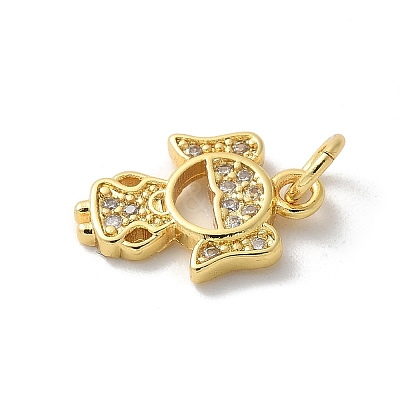 Brass Micro Pave Cubic Zirconia Pendants KK-P292-21C-G-1