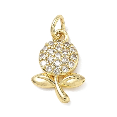 Brass with Rhinestone Pendants KK-CBAD872-01G-04-1