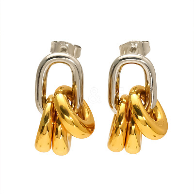 304 Stainless Steel Stud Dangle Earrings for Women WG46EF1-01-1