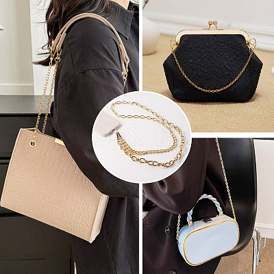 6Pcs 3 Style 304 Stainless Steel Cable Chain Purse Chains AJEW-TA00049-1