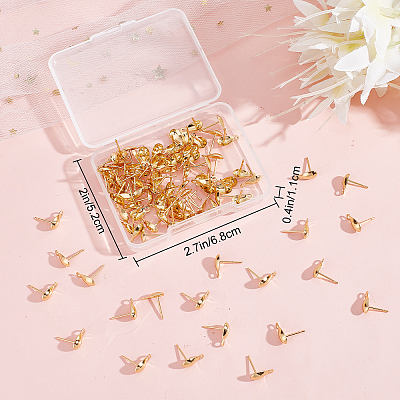 100Pcs 304 Stainless Steel Stud Earring Findings STAS-CN0001-12-1