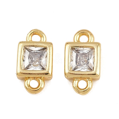 Brass Pave Clear Cubic Zirconia Connector Charms KK-A269-25G-1
