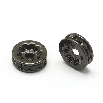 Brass Micro Pave Grade AAA Cubic Zirconia Bead Spacers X-ZIRC-G100-8mm-61B-NR-1