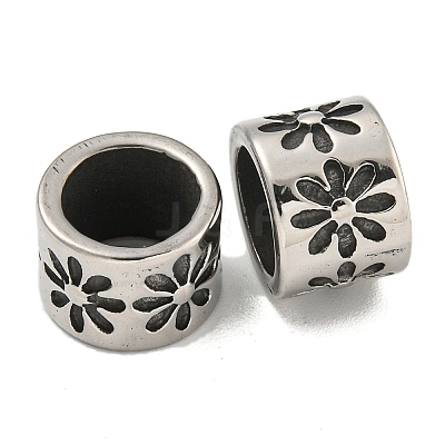 316 Surgical Stainless Steel Large Hole Beads Hand Polished STAS-Q326-09AS-05-1