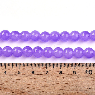 Baking Paint Imitation Jade Glass Round Bead Strands X-DGLA-Q021-8mm-44-1