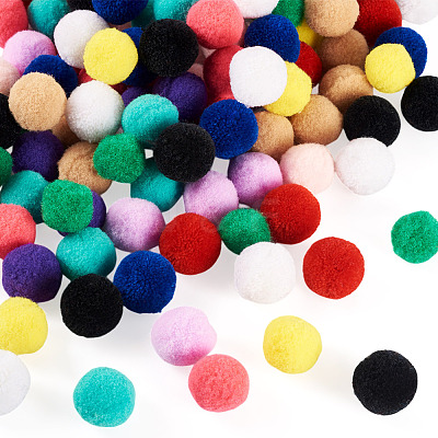 120Pcs 12 Colors Polyester High-elastic Pom Pom Ball DIY-TA0013-41-1