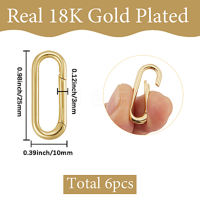 6Pcs Brass Spring Gate Rings KK-SC0006-35-1