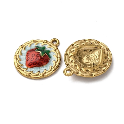 304 Stainless Steel Enamel Pendants X-STAS-P406-24G-1